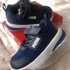 PUMA ネイビー スニーカー ベルクロ　14cm