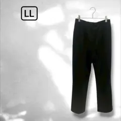 主婦様 カジュアルパンツ シンプル 無地 日本製 黒 ブラック LL