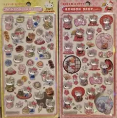 【正規品】ハローキティ ボンボンドロップシール 和柄 2枚セット
