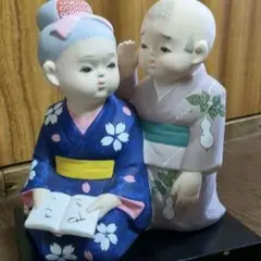 昭和レトロ✨ほっこりかわいい✨仲良しな和風子供人形　 癒しインテリアのサムネイル