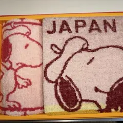 スヌーピーフェイスタオル・ハンドタオル2枚セット ＋ボールペン