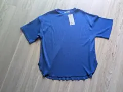 DISCOAT ワッフル素材 半袖Tシャツ スカイブルー Mのサムネイル