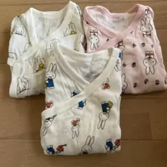 ユニクロ　ミッフィー　ボディスーツ　長袖　前開き　70 3枚