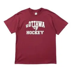 USA 古着 ラッセル オタワ大学 カレッジ ホッケー Tシャツ プリントのサムネイル