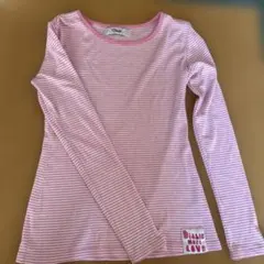 べべ　Diable ピンク ボーダー長袖Tシャツ　 サイズ3