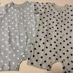petit main♡ドット柄カバーオールセット70cm