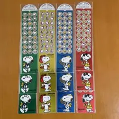 SNOOPY ワンポイントシール　4種 各3枚　12枚セット　スヌーピー　レトロ