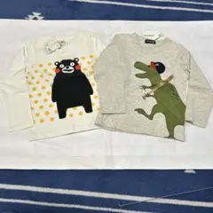 新品、未使用　２枚セッ恐竜とクマモンの長袖Tシャツ110cm