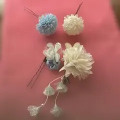 花モチーフの髪飾りセット