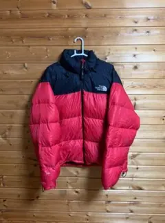 THE NORTH FACE ヌプシ ダウンジャケット 赤黒 人気 早い者勝ち - メルカリ