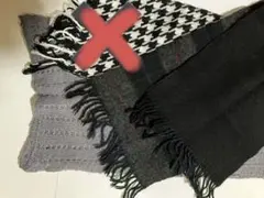 ウール混紡 リバーシブルマフラー & グレーのスヌード　2点セット