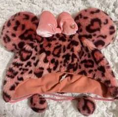 ディズニー ミニー リボン ピンク ヒョウ柄 ファンキャップ 旧