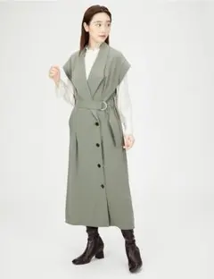 SNIDELトレンチディティールノースリワンピース