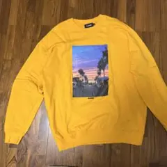 XLARGE イエロー トレーナー フォトグラフィック　xLサイズ