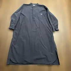 DANTON バンドカラー シャツワンピース ネイビー 38