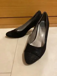 オリエンタルトラフィック　ブラック スエード パンプス 8cmヒール