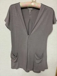 Purple&Yellow ブラウン カーディガン　フレンチスリーブのサムネイル