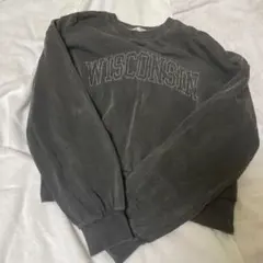 WISCONSIN プリント ダークグレー スウェット M