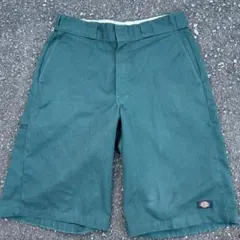 Dickiesダークグリーン Loose Fitハーフパンツ古着archive