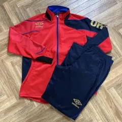 umbro 赤 ジャージ上下セット M