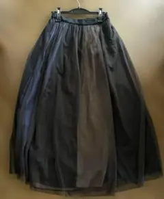 チュールレース黒2枚重ね　チュールスカート　ロングスカート　レーススカート