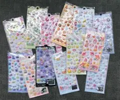 １３枚ぜんぶ違う柄立体シールセット3Dシール ぷくぷくシール ボンボンドロップ