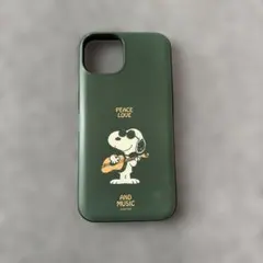 SNOOPY iPhoneケース カーキ iPhone14 カードケース付きのサムネイル