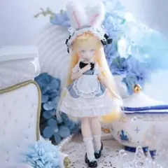 1/6ドール 5点セット 本体 ウィッグ付き アリス ブルードレス MJD 猫耳