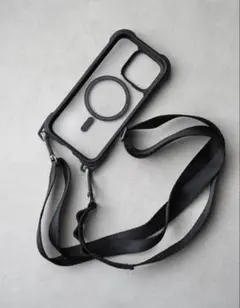 MAGeasy iPhone16proケース＋ストラップ　レザーブラック