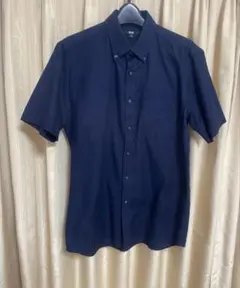 ユニクロ　ボタンダウンシャツ　ネイビー
