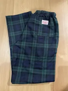 美品 HOLD FASTネイビーとグリーンのチェック柄パンツ