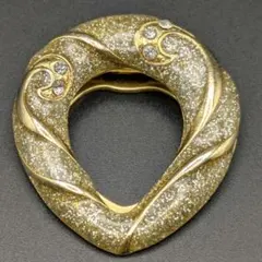 スカーフクリップ　ハート型　スワロフスキー風