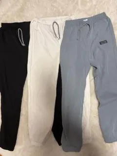 ロングパンツ 3点セット グレー ホワイト ブラック