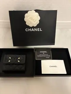 美品　CHANEL　シャネル　CC 三つ折り財布　キャビアスキン　AP0375