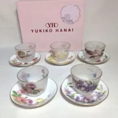 冷茶 茶托付き YUKIKO HANAI 5個セット ガラス デザートカップ