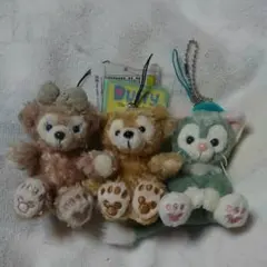 ダッフィー &シェリーメイ&ジェラトーニストラップ☆未使用3点セット