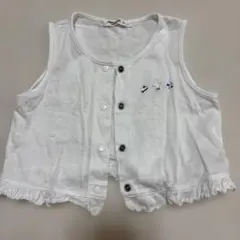 美品　ファミリア　ベスト　白　くま　男の子　女の子　80 ベビー