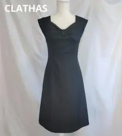 CLATHAS ブラックノースリーブワンピース フォーマル 結婚式 冠婚葬祭