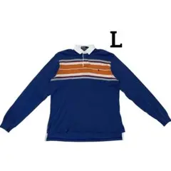 90s 古着 ポロラルフローレン ラガーシャツ 刺繍 L