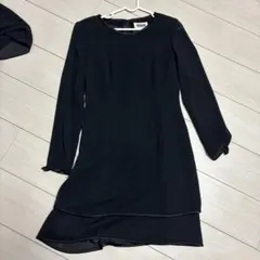 ブラックフォーマル長袖 Aライン ワンピース