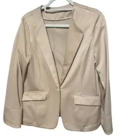 U サテンテーラードジャケット ピンクベージュ