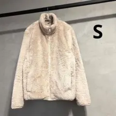 ユニクロ ファーリーフリースフルジップジャケット すっきり ベージュ S