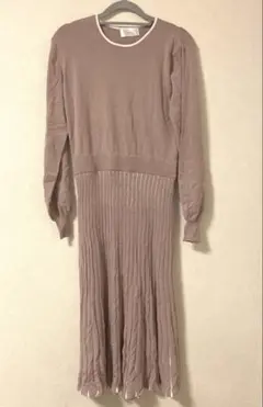 index ブラウン ニット ロングワンピース 美品