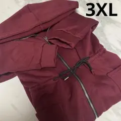 (未使用)大きいサイズ《3XL》フード付き裏起毛ロングパーカー
