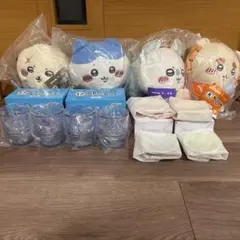 m*m様 エニマイくじ ちいかわ ぬいぐるみ ポーチ グラス 豆皿 セット m*m様 エニマイくじ ちいかわ ぬいぐるみ ポーチ グラス 豆皿 セット