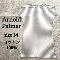 アーノルドパーマー フレンチスリーブ チュニック ワンピース ストライプ Mのサムネイル