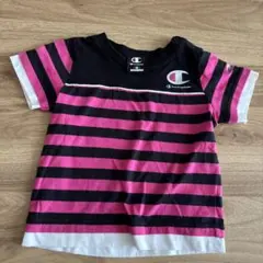 Champion ピンクストライプ Tシャツ　90サイズのサムネイル