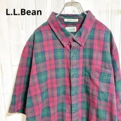 90s　L.L.Bean チェック　半袖シャツ　トラディショナルフィットのサムネイル