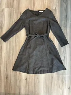 NATURAL BEAUTY BASIC ウール混 Vネックワンピース