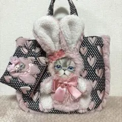 コヤンイサムチョン　ふわモコうさぎルミちゃん　ラウンドトート＆ミニポーチ